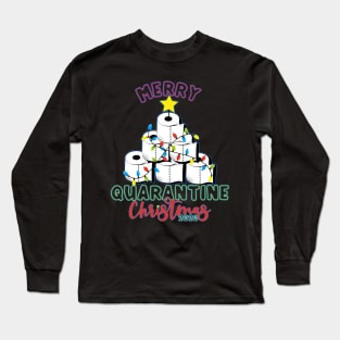 Funny Merry Quarantine Christmas 2020 Toilet Paper Xmas Tree Long Sleeve T-Shirt